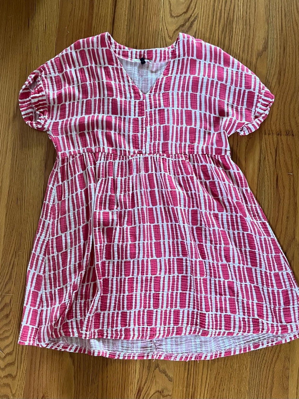 Women’s Pink Patterned Short Sleeve Dress